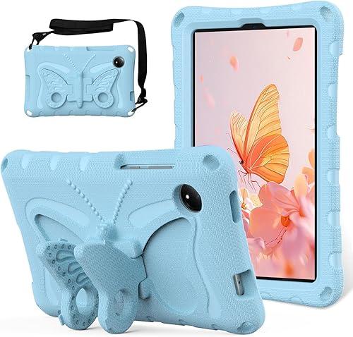 Compatible with Xiaomi Redmi Pad SE 8.7 inch Released 2024 Kids Case Cute Lightweight Shockproof Case EVA Foam Cover with Shoulder Strap & Stand Cover for Boys Girls(Light Blue)