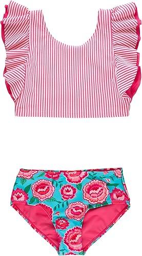 RuffleButts Baby/Toddler Girls UPF50+ Waterfall Tankini Two Piece Swimsuit