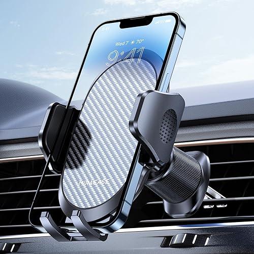 Miracase Phone Holders for Your Car with Metal Hook Clip, Air Vent Cell Phone Stand Car Mount, Universal Automobile Cradle for Garmin GPS Fit iPhone Android and All Smartphones, Dark Black — 35% off