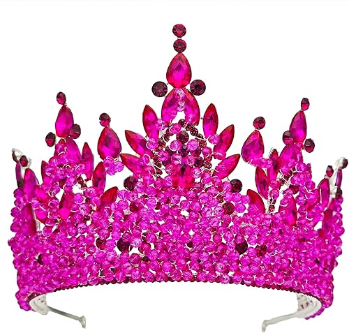 Large Tiaras and Crowns for Women Crystal Tall Pageant Crowns Rhinestone Royal Queen Headband Princess Quinceanera Headpieces for Wedding Birthday Prom Party Costume Cosplay — 28% off