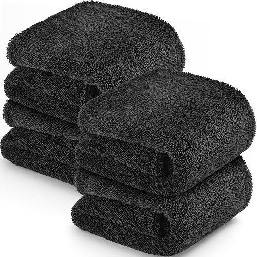 4 Pack 35 x 24 Inch Car Drying Towels 1200 GSM Microfiber Towel for Cars, Absorbent Detailing Cloth for SUV, Rv, Truck and Window, Grey