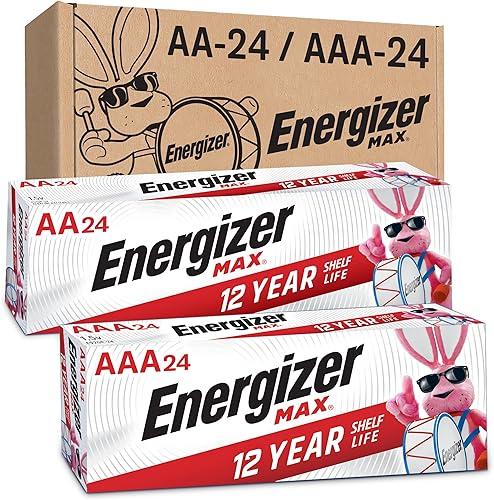 Energizer AA and AAA Batteries, 48 Count, Combo Pack Contains 24 Max Double A and 24 Max Triple A Batteries