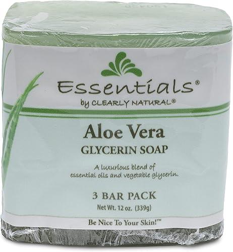 Clearly Natural Essentials Glycerine Bar Soap, Aloe Vera, 12 oz, 3 Count