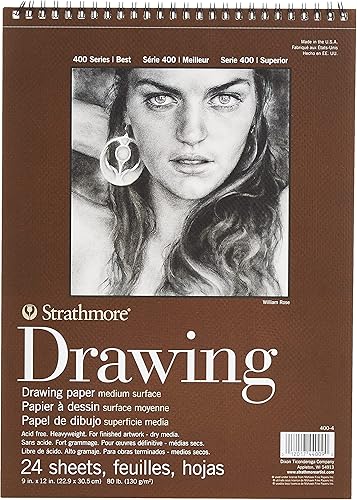 Strathmore Medium Drawing Spiral Paper Pad 9"X12"-24 Sheets -400400, Medium