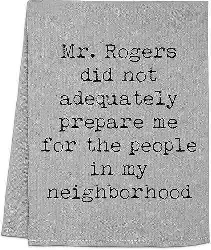 Moonlight Makers Not Prepared for the People in My Neighborhood Funny Kitchen Towels - Tea Towel, Cotton Towels for Dish Drying, New Home & Apartment Essentials, Gray Dish Towel