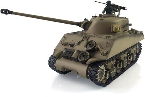 TOUCAN RC HOBBY Pro.Edition RTR Henglong 1/16 TK7.0 Upgraded M4A3 Sherman RC Tank 3898 Metal Tracks Barrel Recoil BB Airsoft Smoke Effect IR Battle with Sticter for Ages 14+
