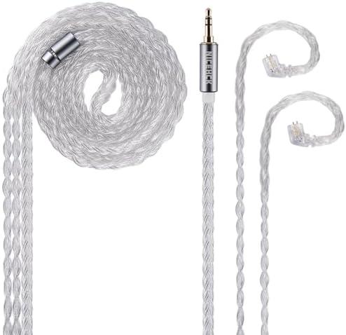 NICEHCK IcyMoon - Cable IEM de 16 núcleos OCC+Cables OFC chapados en Plata, Cable de Monitor SPC, Cables equilibrados con enchufe de 3.5/4.4 mm para bendición 2 EM6L ZS10 AS10 (3.5 mm con QDC)
