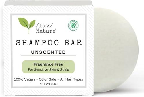 Fragrance Free Shampoo Bar | EWG Verified | Non Toxic Shampoo | Hypoallergenic | Gentle & Safe, Sensitive Scalp & Psoriasis | Unscented | Plastic-Free | Made in USA