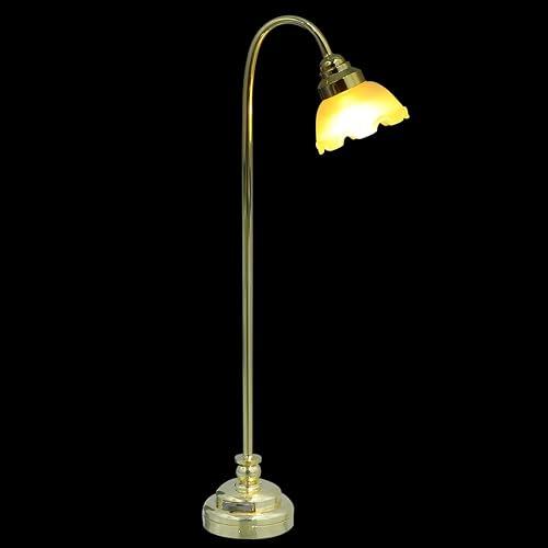 NUOBESTY Dollhouse Floor Lamp, 1:12 Scale Dollhouse Lights LED Miniature Doll House Light Battery Operated for DIY Doll House Furniture Accessories, Living Room, Desktop Lighting