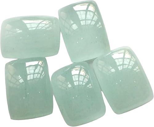 Woman's 13x18mm Aquamarine Plain Rectangle Cabochon, Aquamarine Flat Back Cabochon, Milky Aquamarine For Jewelry (2Pcs To 4Pcs Options) - VICA393