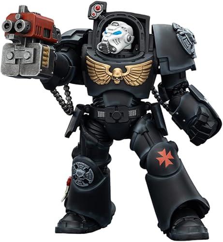 JOYTOY Warhammer 40K Black Templars Terminator 2 with Power Fist and Storm Bolter 1:18 Action Figure Mecha Joy Toy Model Collectible Figurine Ages 15+, Height 5.6 inch