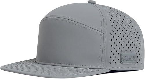 XXL Oversize Snapback Trucker Hat for Big Heads,Laser Perforated Flat‑Bill Cap,Large Mild Profile Golf Hat Flat Brim