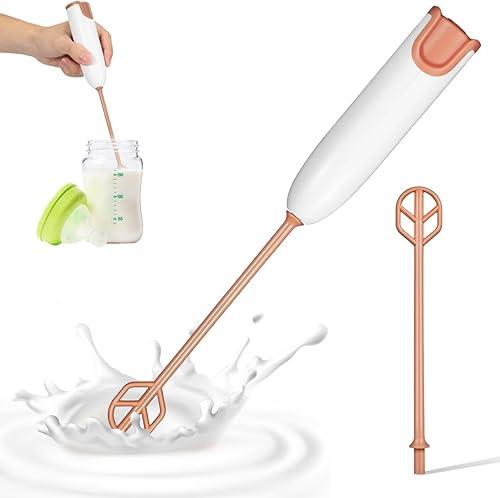 Mini Electric Handheld Mixer with Extended Handle for Milk Powder and Drinks Detachable Design for Easy Cleaning Portable Kitchen Mixing Tool (white)
