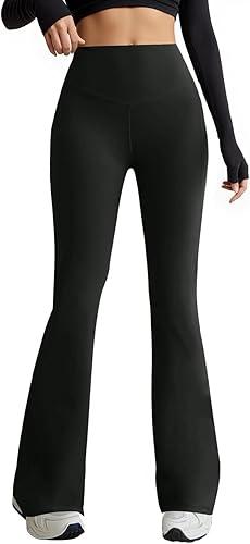 Womens Flared Yoga Pants Casual High Waisted Flare Leggings Bell Bottom Bootcut Seamless Yoga Dress Pants