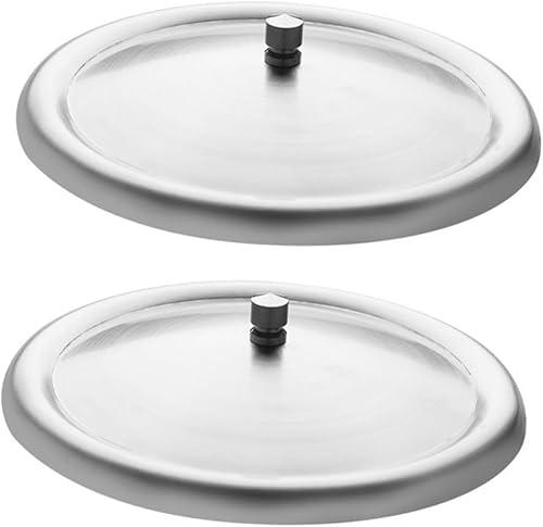2Pcs Stainless Steel Round Lid Covers for Mugs and Cups Leak Sealing Caps with Smooth Edges Easy to Install and Detach Dustproof Covers for Tea and Water Cups