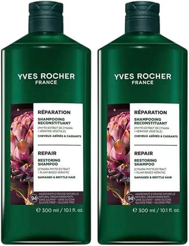 Repair Shampoo with Plant Keratin Strengthening Hair Care Set of 2 Sulfate Free Silicone Free Damaged Hair Cleanse Protect Restore Shine Soft Smooth Hair 300 ml/10.1 fl oz