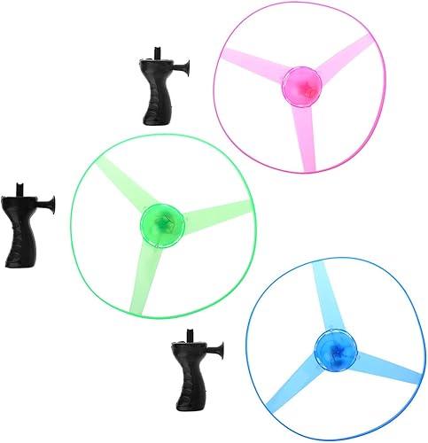 Bottone LED Flashing Pull String Flying Saucer Propeller Toy Disc Helicopter New Car Party for Toys Light Up for Disc