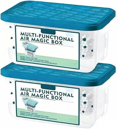 Air Magic Box, Multifunctional Air Magic Box, Dehumidifier Humidity Absorber Bucket - Indoor Air Purification Dust Removal Magic Box, Small Spaces Air Fresheners for Home Car Office (2PC, M)