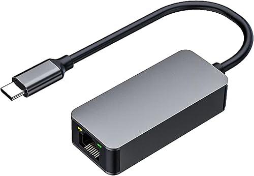 Type C to RJ45 2.5G Network Card with RTL8156B Chip,USB C to RJ45 LAN Port Ethernet Adapter,Aluminum Case 2.5GB Wired External Network Adapter Supports Win7/8/10/XP/Mac OS/Linux