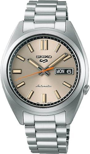 Seiko SRPK91 Automatic Watch for Men Stainless Steel Case Durable Strap Water Resistant Analog Display, Ivory - One Size