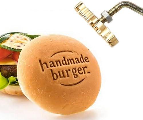 Custom Logo Hamburger Branding Iron, Durable Personalized Logo for Branding, Outdoor Grilling Branding Tool, Burning Stamp for Wood,Leather,Meat,Bread,Cake. Gift for BBQ lover,Restaurant ower