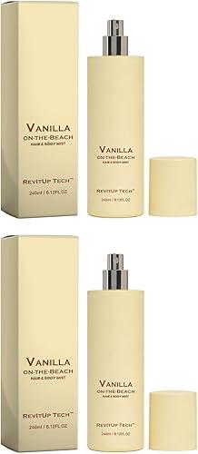 Vanilla on the Beach Hair and Body Mist, Warm Vanilla Coconut Fragrance Spray, Natural Vanillas & Beachscent, Long-Lasting Fresh Fragrance