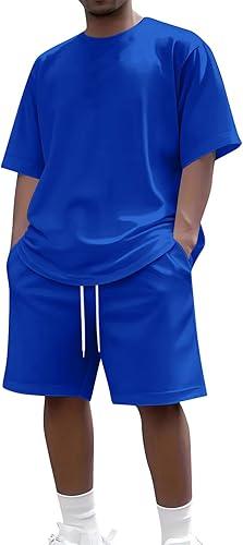 Men's Casual Short Sets 2 Piece Outfits T-Shirts and Shorts Set Fashion Oversized Summer Jogging Tracksuit