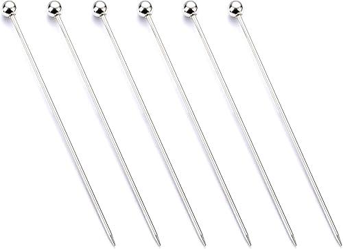 6Pcs Stainless Steels Reusable Cake Testing Needle Tester Stick Reusable Probes for Baking Doneness Easy to Use for Kitchen Home Bakery Tool