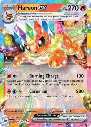 Pokemon - Flareon ex 014/131 – Prismatic Evolutions – Double Rare – Foil Single Card