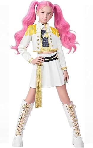 Pop Idol Cosplay Costume K-Pop Rumi Mira Zoey Popular Singers Stage Costumes for Ages 2-12 De-Mon Costumes