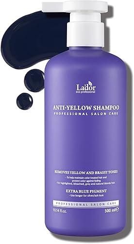 LA'DOR Anti-Yellow Purple Toning Shampoo for Color-Treated Blonde and Gray Hair - Neutralizes Brassy Tones, Enhances Ashy Blue Tones - Protein Keratin 10.14 Fl Oz LADOR Korean Hair Care