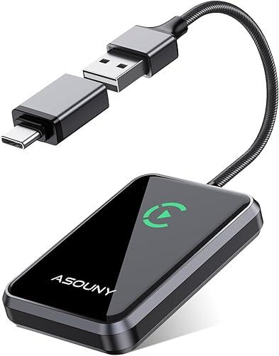 Apple CarPlay Wireless Adapter, Convert OEM Wired CarPlay to Wireless Dongle, 5.8GHz WiFi & Bluetooth Car Adapter, Plug & Play Auto Connect, Compatible with Cars (2016+) & iPhone iOS 10+, Dark Grey