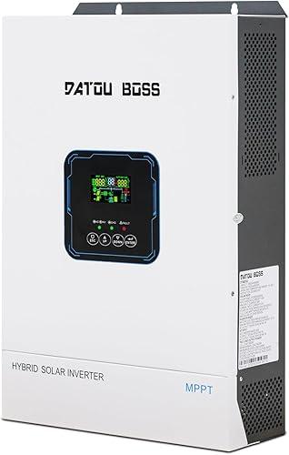 DATOUBOSS 5500W Hybrid Solar Inverter, 100A MPPT 60-500V DC 110/120V Pure Sine Wave, 48V 8500W Max PV Input, for Home RV Off-Grid Truck (48V 5500W)
