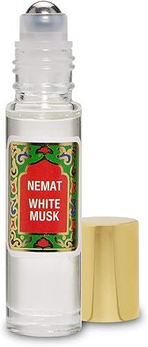White Musk Perfume Oil Roll-On - White Musk Fragrance Oil Roller (No Alcohol) Perfumes for Women and Men by Nemat Fragrances, 10 ml / 0.33 fl Oz
