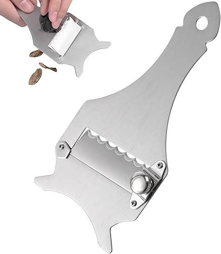 NOLITOY Professional Stainless Steel Truffle Slicer with Adjustable Blade, Truffle Cutter Cheese Scraper Chocolate Shaver Vegetable Peeler
