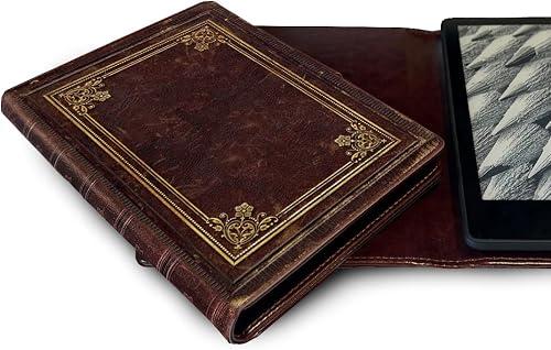 KleverCase Universal Book Cover for eBook Readers. Fits All e-Reader Brands Including Kobo, Nook, Kindle Paperwhite (inc 12th Gen & Signature Edition), Kindle, storytel and More. (Old Brown)