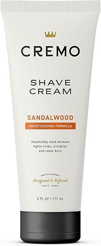 Cremo Sandalwood Shave Cream, Astonishingly Superior Ultra-Slick Shaving Cream for Men, Fights Nicks, Cuts and Razor Burn, 6 Fl Oz