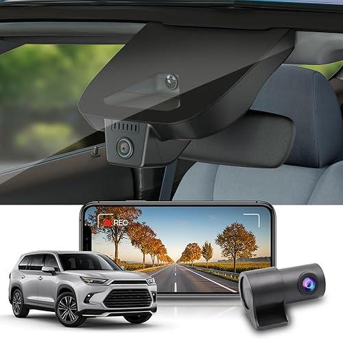Fitcamx Front 4K+Rear 1080P Dash Cam Adapts for Toyota Grand Highlander 2024-2026 Hybrid (HD2-0E130), OEM Factory Look, Dual HD Video, WiFi & APP, Loop Recording, G-Sensor, Easy to Set, 128GB Card