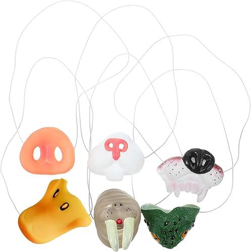 Animal Nose Mask for Halloween Carnival Cosplay Realistic Pig Wolf Rabbit Frog Walrus Duck Nose Props Easy to Wear Reusable Costume Accessory for Party and Stage Performance