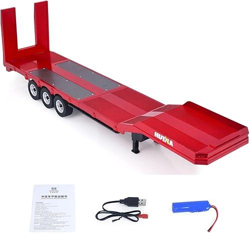 TOUCAN RC HOBBY 3 Axels Plastic Semi Trailer Flatbed 1502 for 1/18 Remote Control Tractor Truck HUINA 1501 RC Lorry Car Model Upgrade Parts for Adult