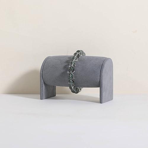 GemeShou Grey Bracelet storage organizer for boutique store, Velvet watch display stand for selling, Woman jewelry bangle holder for countertop home decor【Bracelet holder-Grey】