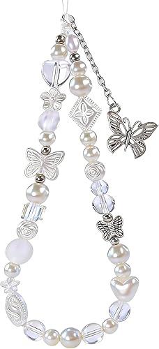 Beaded Camera Wrist Strap Cute Pearl Digital Camera Charm Lanyard