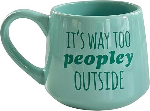 Moonlight Makers It's Way Too Peopley Outside Ceramic 16oz Coffee Mug, Coffee Lovers Gift Ideas, Funny Novelty Coffee Cups, Cute Pastel Mugs for Women, Tea Mug — 15% off