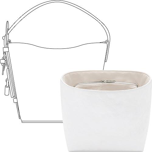 Handbag Organizer Insert for LV All In BB, Custom Fit Inside Premium Black Large Lightweight WaterResistant Purse Insert with Cup Holder Accessories (Craie with Zipper)