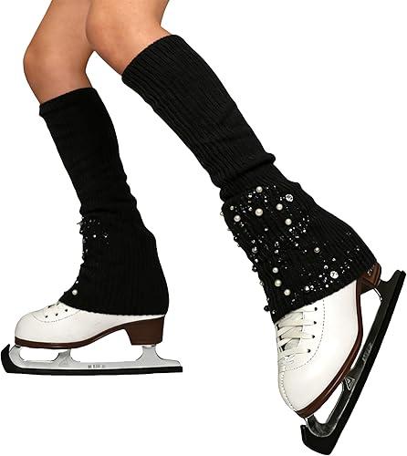 Figure Skating Leg Warmers Colorful Knit Design One Size Fits All Thermal Protection for Women and Kids Training