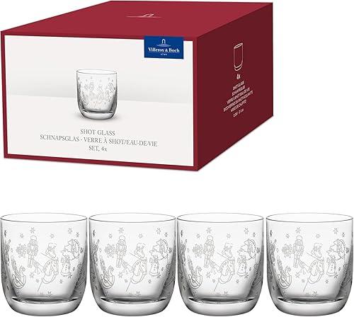 Villeroy & Boch – Toy's Delight 4-Piece Schnapps Glass Set, Schnapps Glass Set, Shot Glasses, Liqueur Glasses, Drinking Glasses Set of 4, Glasses with Christmas Pattern, Dishwasher Safe — 19% off