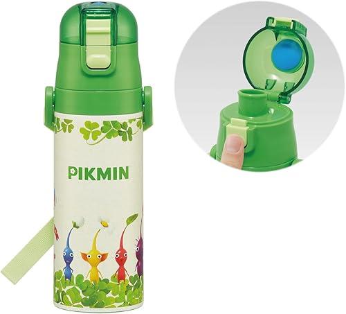 Skater SDC4-A Children's Stainless Steel Water Bottle, Direct Drinking, 15.2 fl oz (470 ml), Pikmin, Child Friendly, Lightweight Type, Cold Protection, Sports Bottle, Cute, Kids, Children, Water