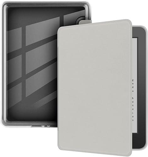 Case for 7" Kindle Paperwhite (12th Generation-2024 Release), Ultra Clear Soft Flexible Transparent TPU Back Cover with Auto Sleep/Wake for Kindle Paperwhite (Model NO. SA569P), Light Gray