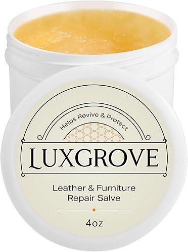 LUXGROVE® Leather & Furniture Repair Salve- Polisher, Leather Cleaner & Conditioner to Soften, Protect & Restore Leathercraft, Leathers Soap for Car Seat, Couch, Shoe, Purse, Boot & Saddles - 4oz
