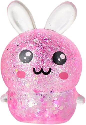 Easter Basket Stuffers, Squishy Easter Bunny Stress Balls for Adults, Easter Toys Stress Relief Fidget Balls, Easter Basket Stuffers Ideas Gifts (Pink)